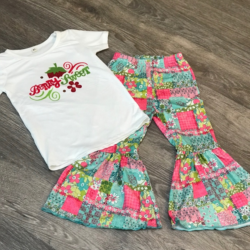 Berry Sweet Strawberry Bell Bottom Outfit,